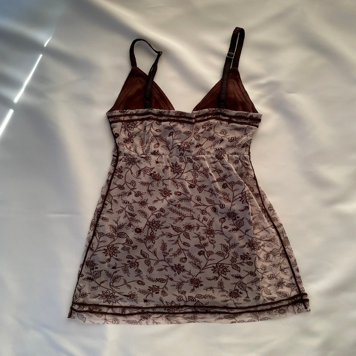 Brown y2k floral top