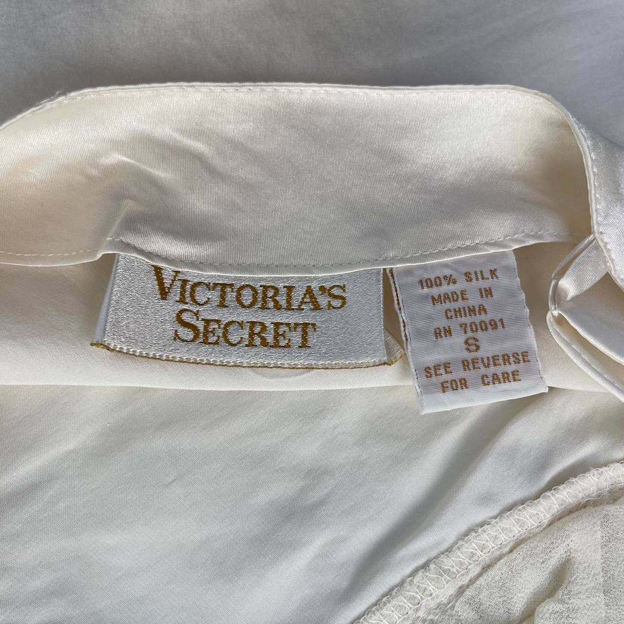Vintage 00s silk Victoria's Secret cream top
