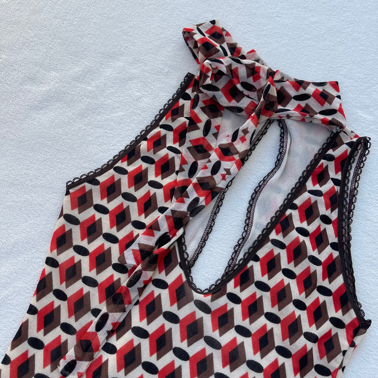 Vibrant Geometric Print Halter Top