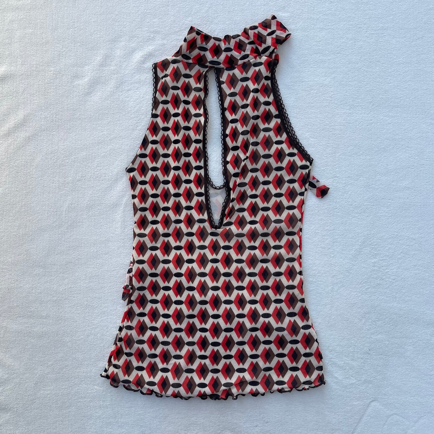 Vibrant Geometric Print Halter Top