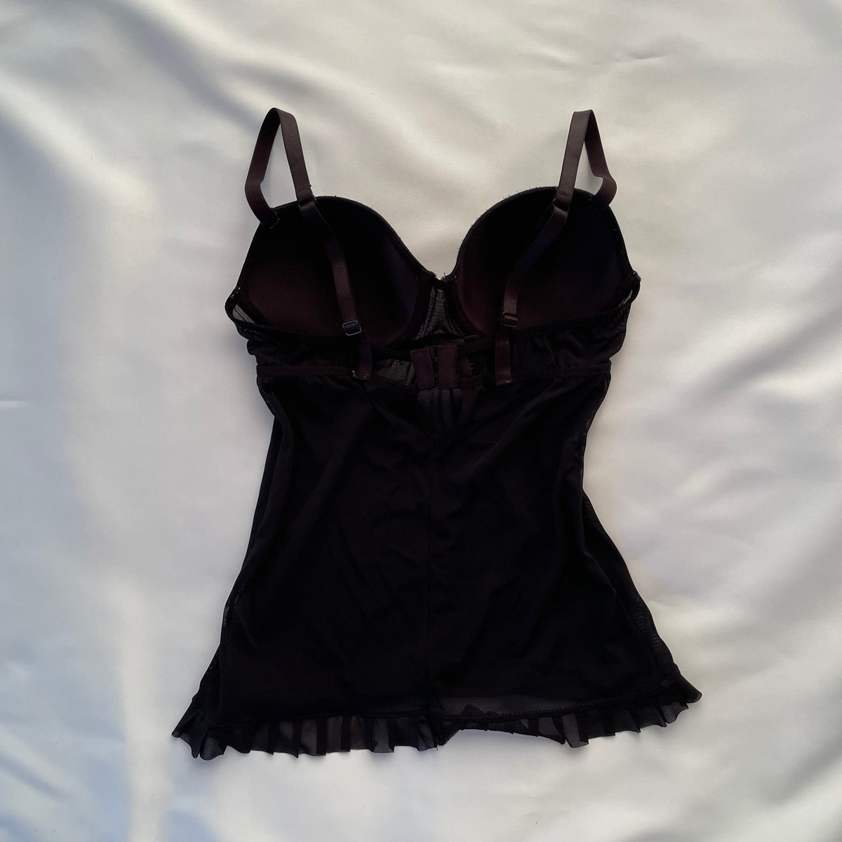 Black corset top with quilted diamond pattern