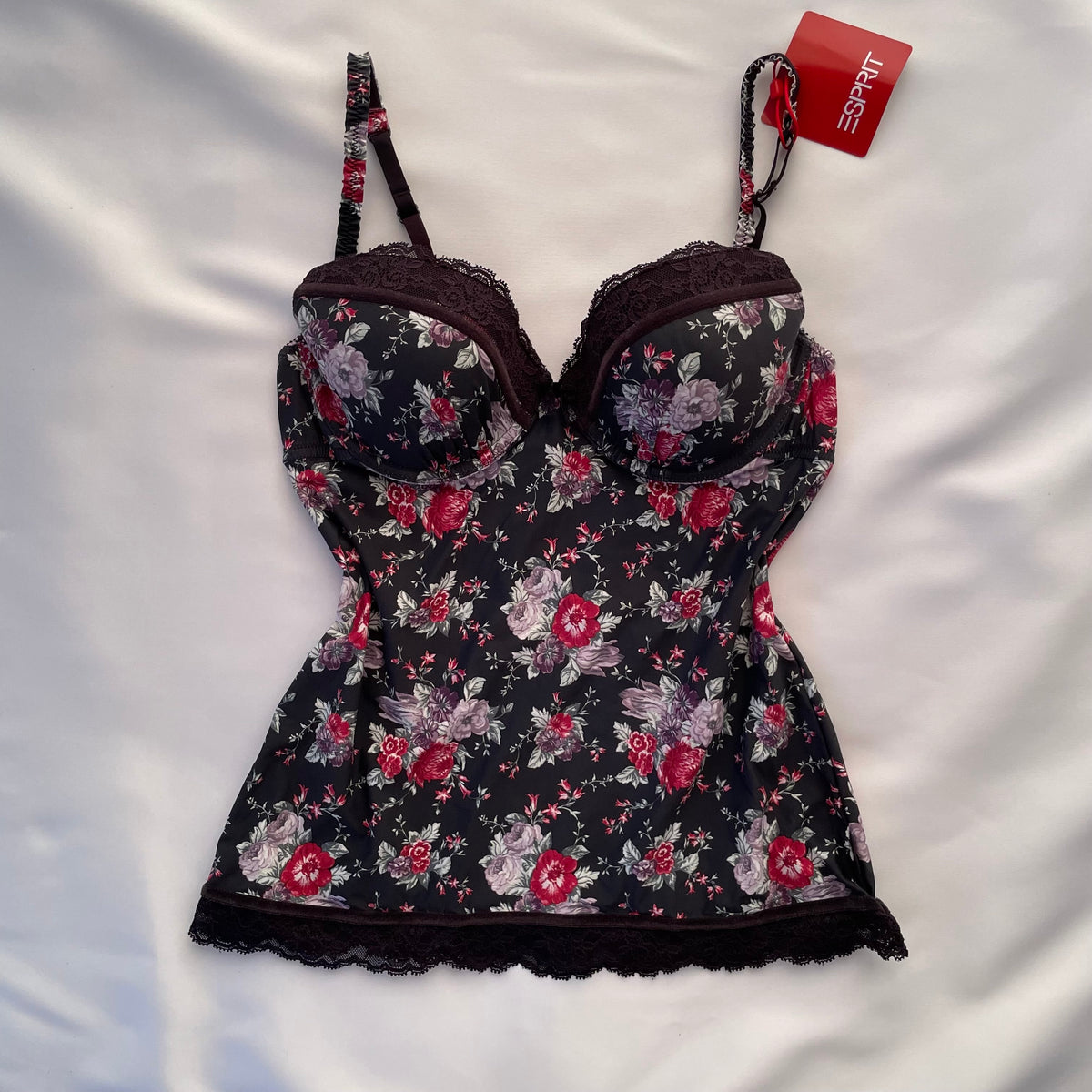 Y2k esprit floral bustier top
