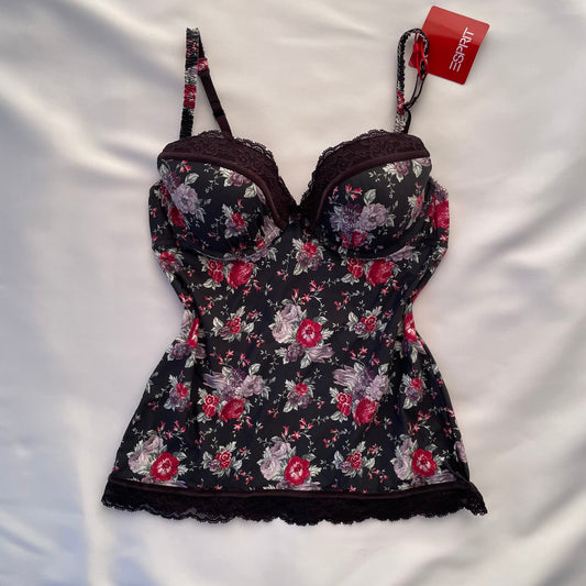 Y2k esprit floral bustier top