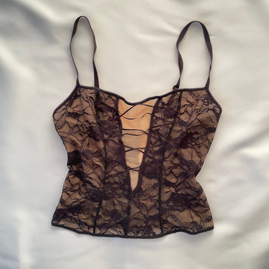 Floral mesh vintage top