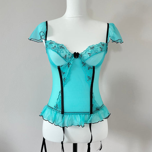 Vintage turqoise corset top