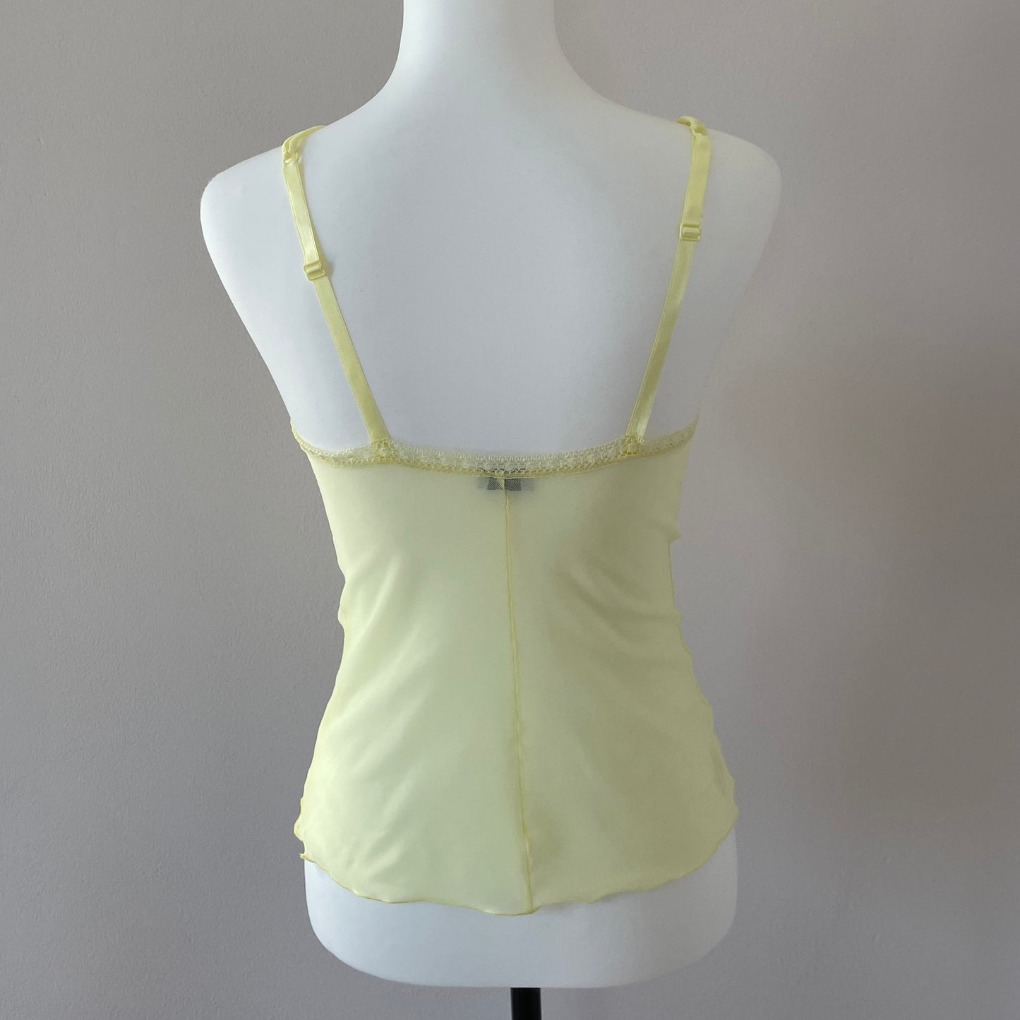 Yellow mesh floral top