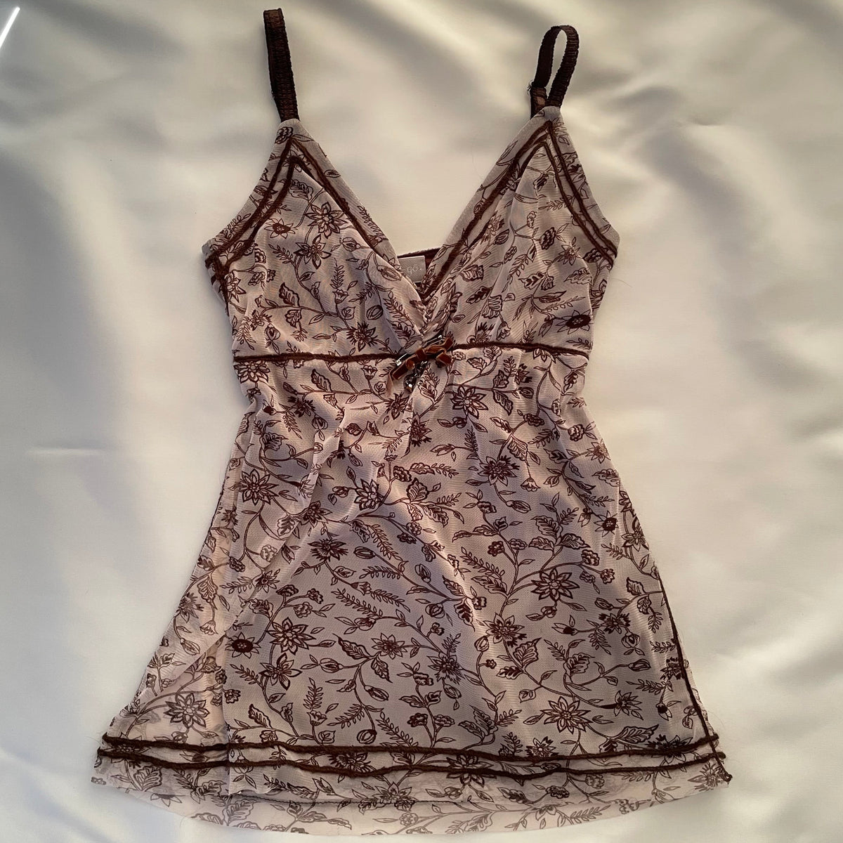 Brown y2k floral top