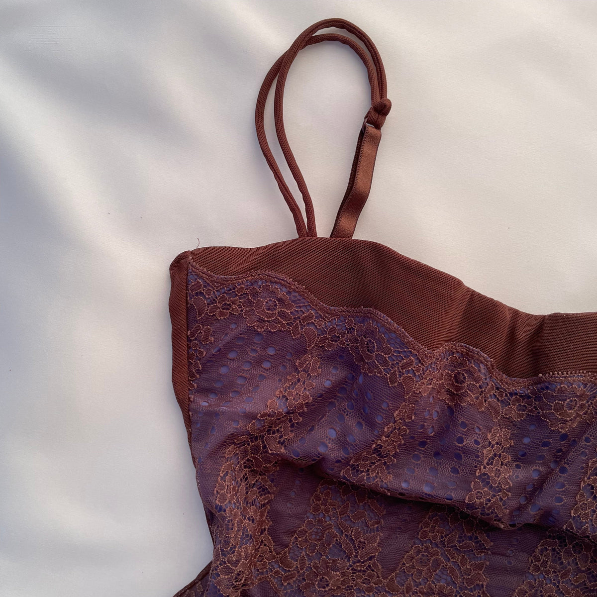 Brown floral corset top