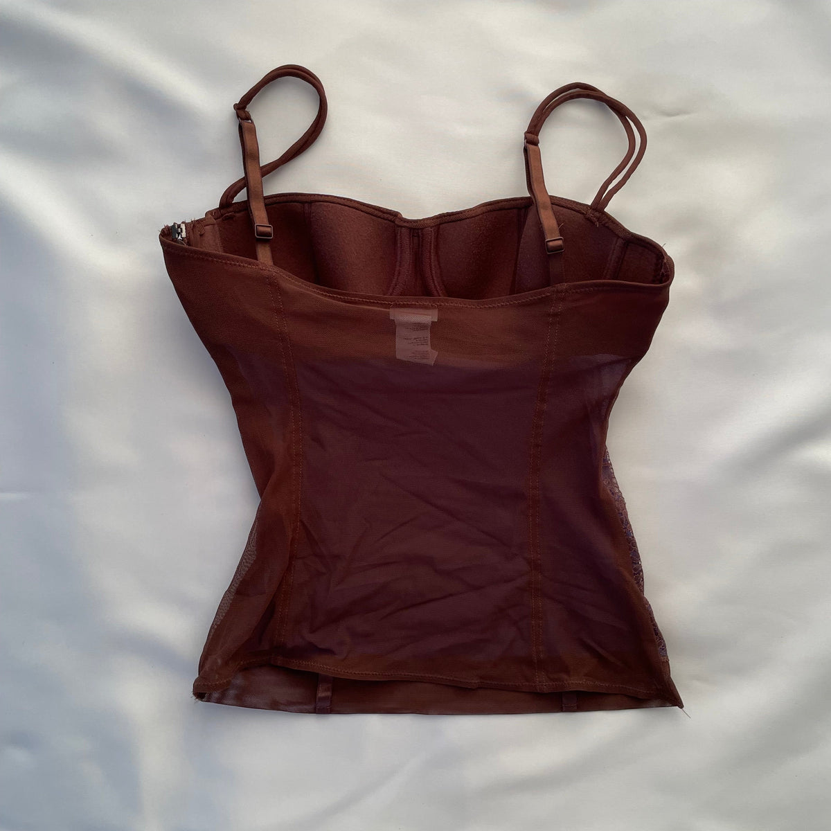 Brown floral corset top