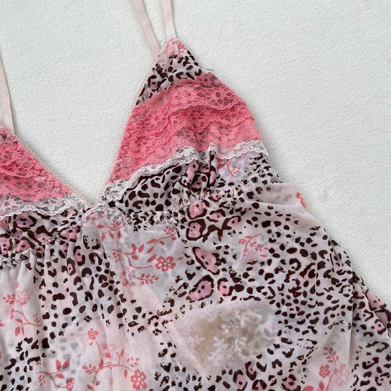 Mesh cami top with lace and bow details