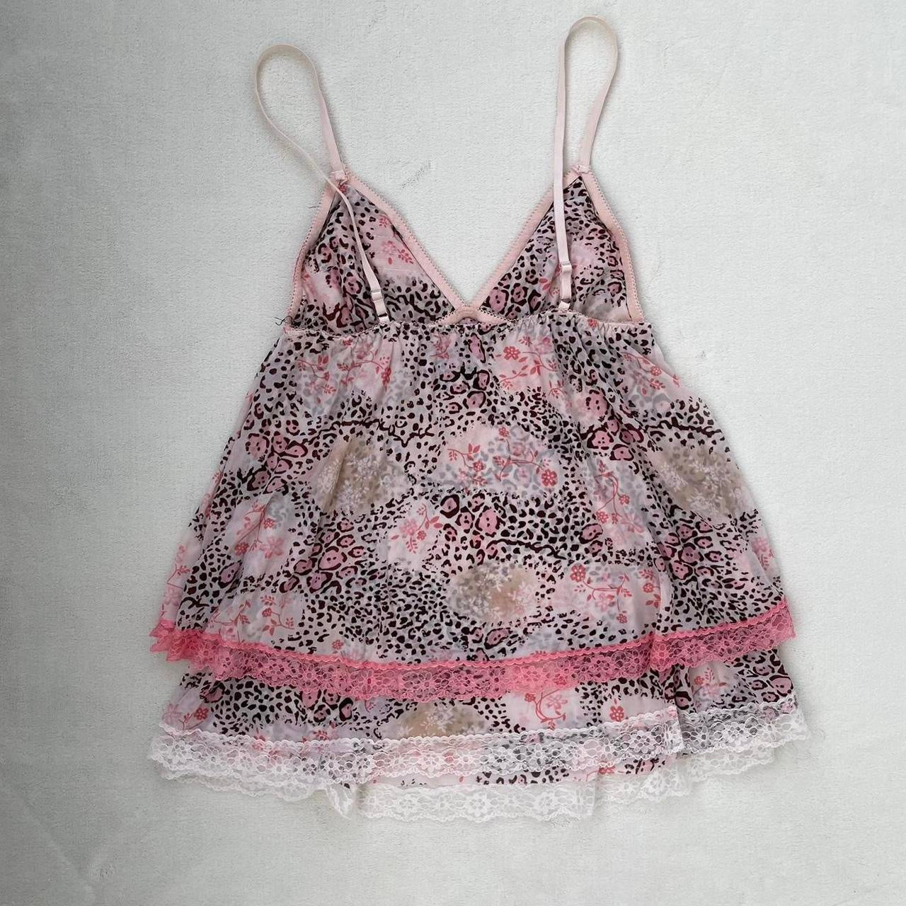 Mesh cami top with lace and bow details