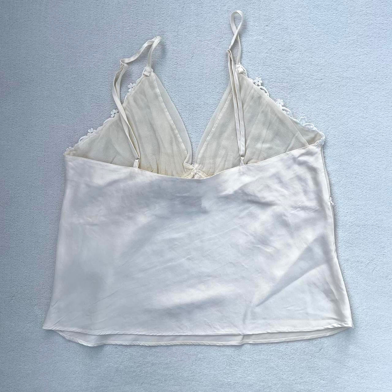Vintage 00s silk Victoria's Secret cream top
