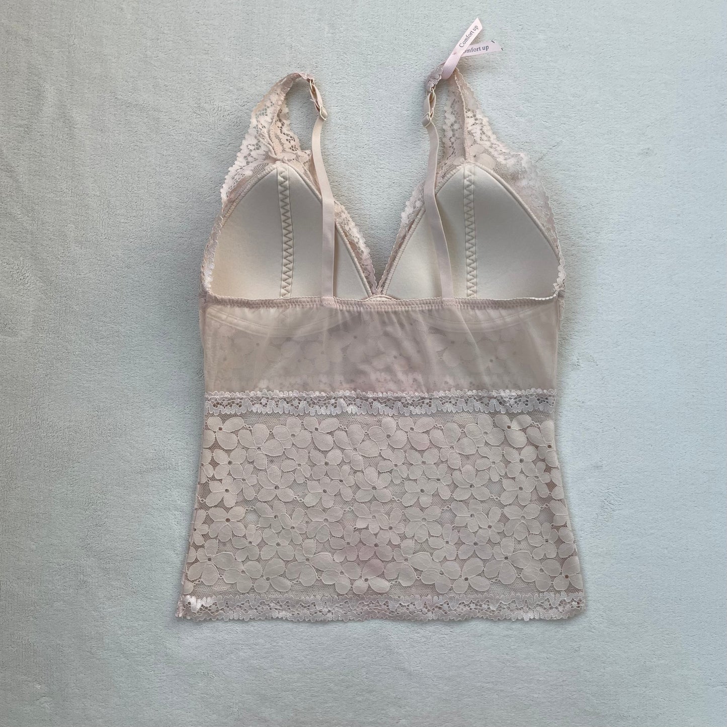 Cream floral lace top