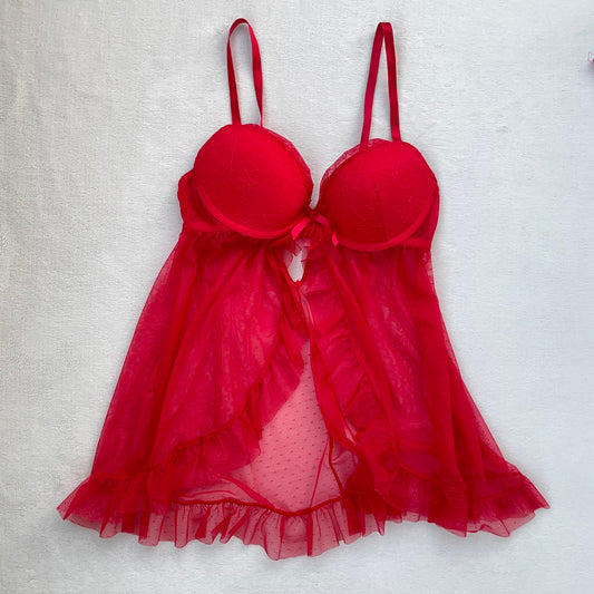 Red babydoll top