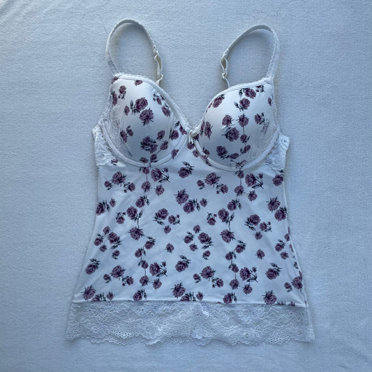 White floral corset top