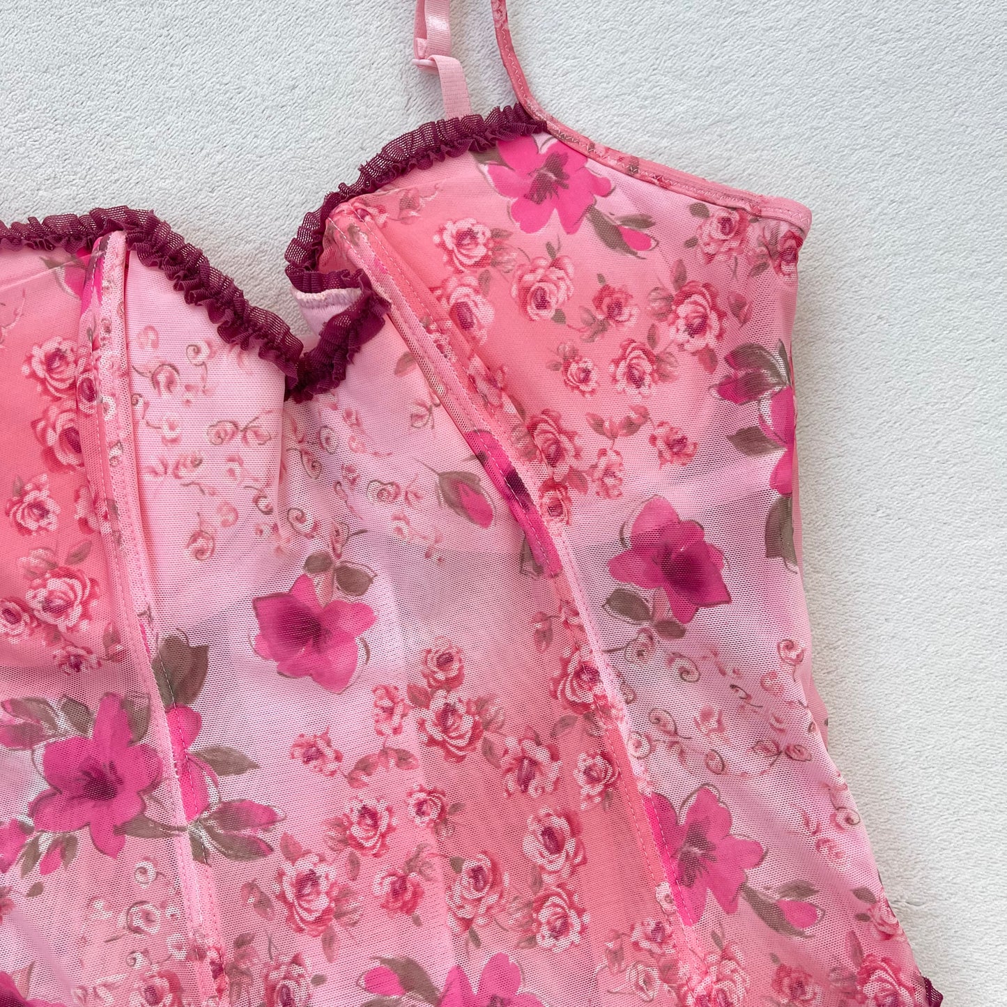 Pink floral corset top