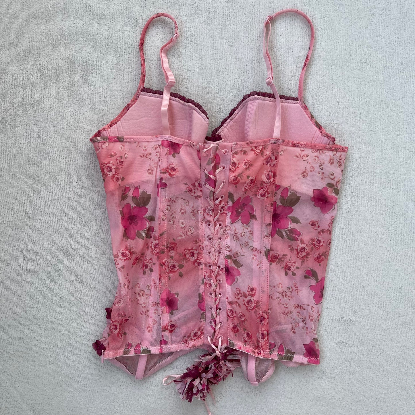 Pink floral corset top