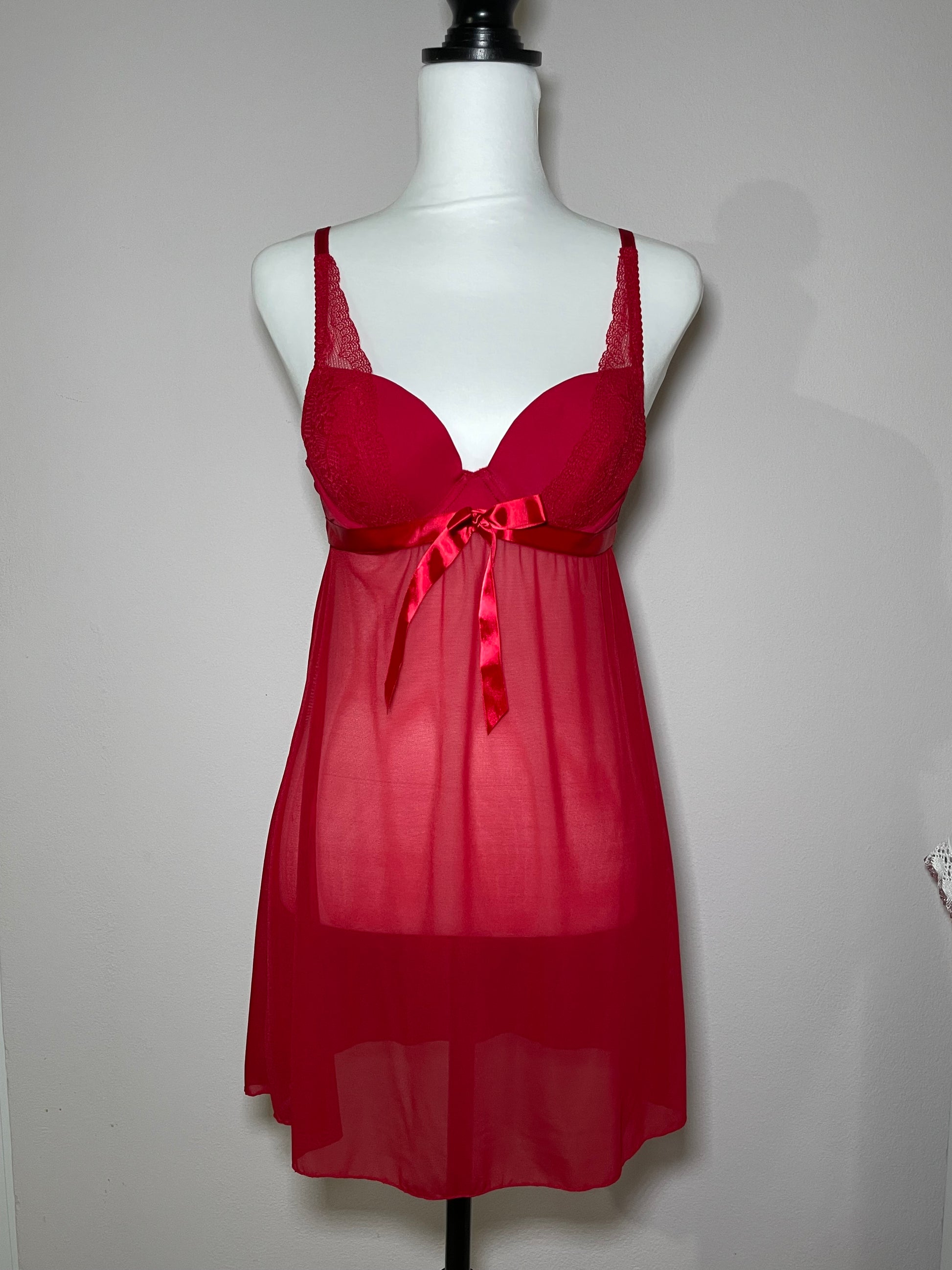 red lace babydoll dress Lace Sheer Babydoll Dress