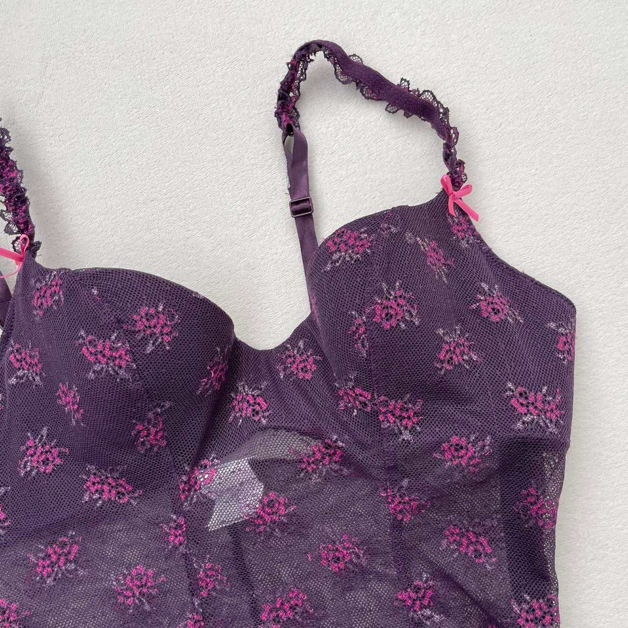 Purple floral corset top