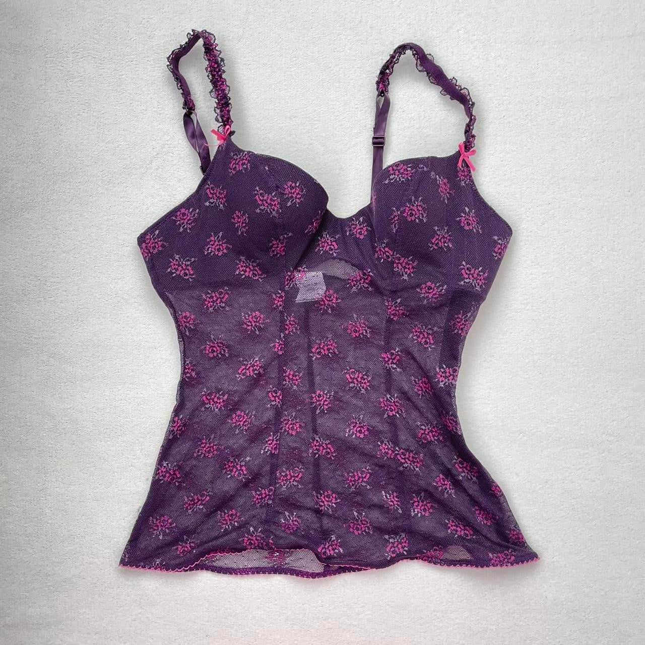 Purple floral corset top