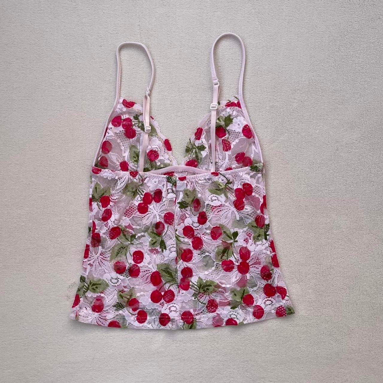Cherry lace cami top