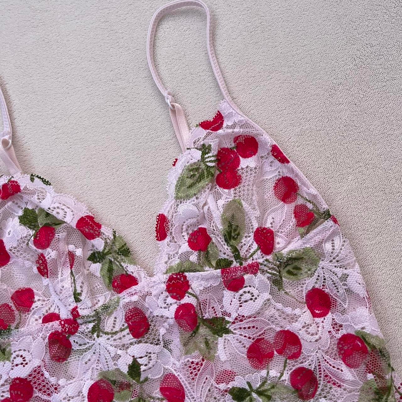 Cherry lace cami top