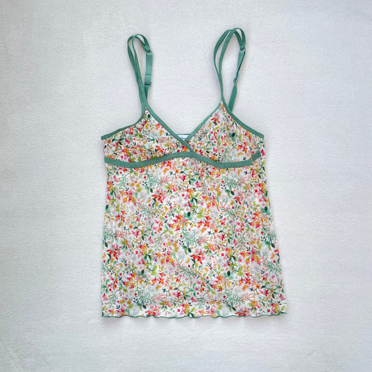 Y2K floral mesh top